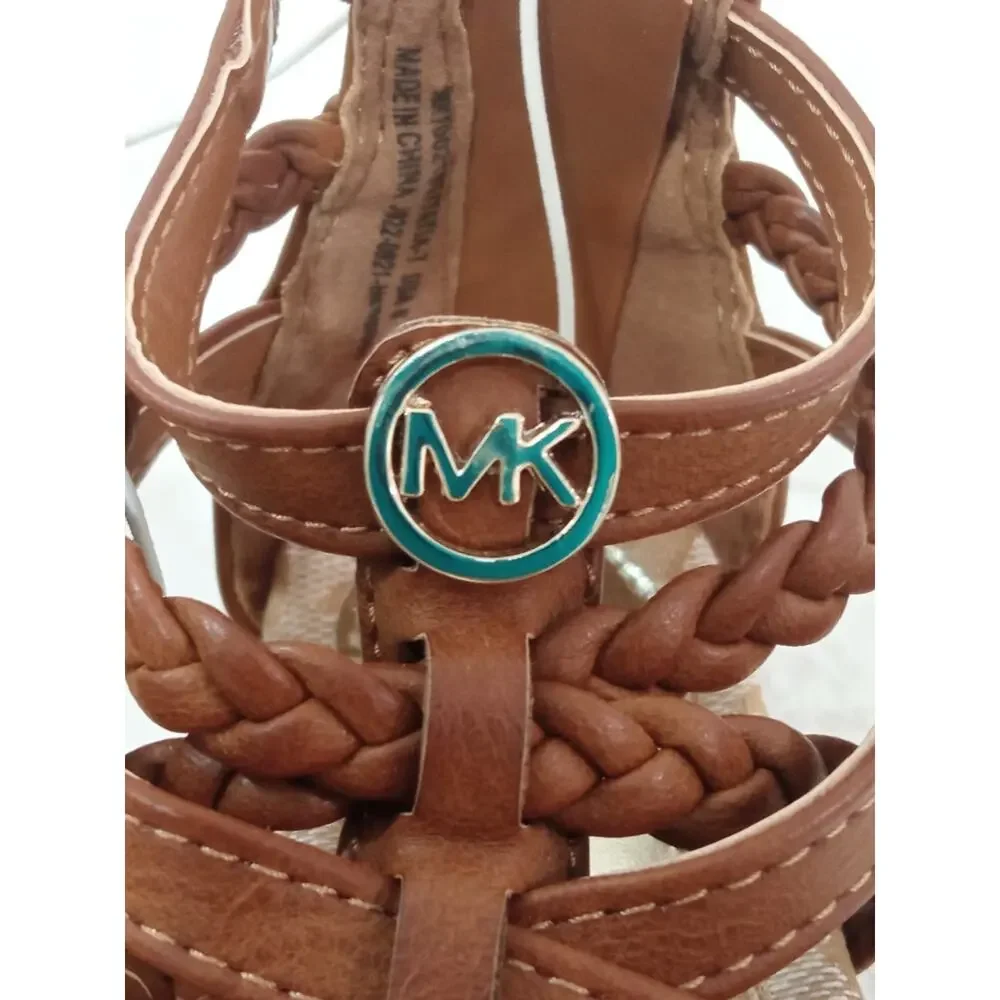 Michael Kors Toddler Girl Sandals Gladiator MK Brown Cognac Size 6